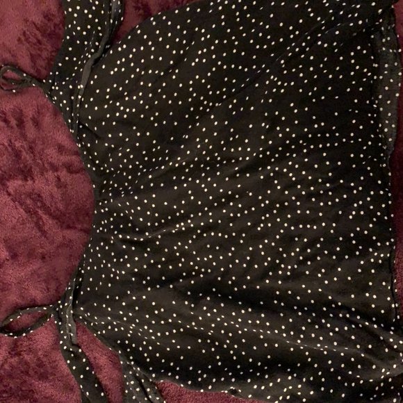 Full Tilt Black & White Polka Dot Off the Shoulder Top 🐧 - Picture 4 of 9